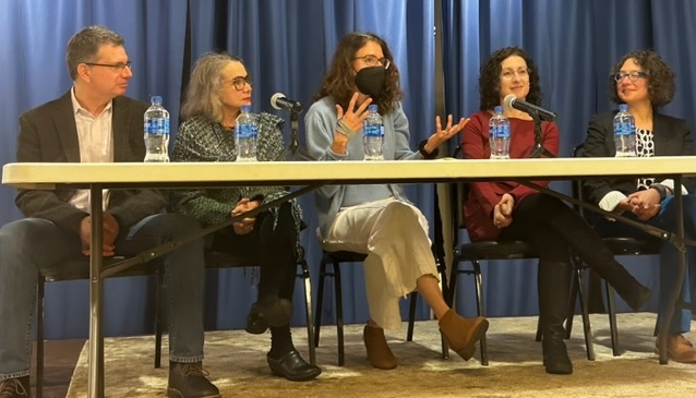 left to right, Professors Ori Yehudai, Lucia Costigan, Robin Judd, Naomi Brenner, and Hannah Kosstrin