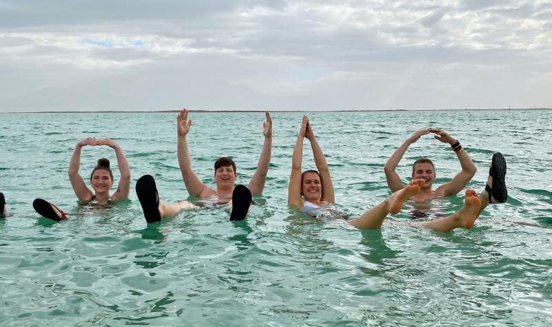 Ohio State students at the Dead Sea