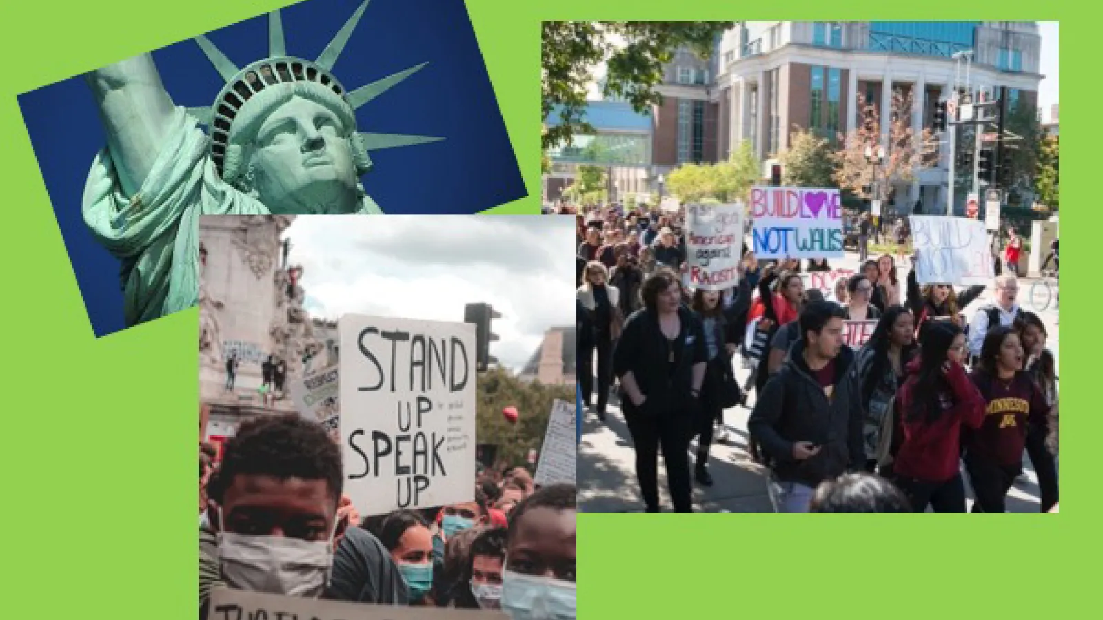 photo collage of rallies