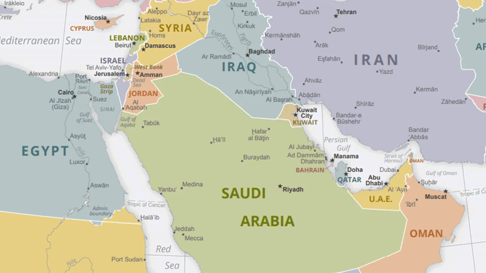 map of the Middle East 