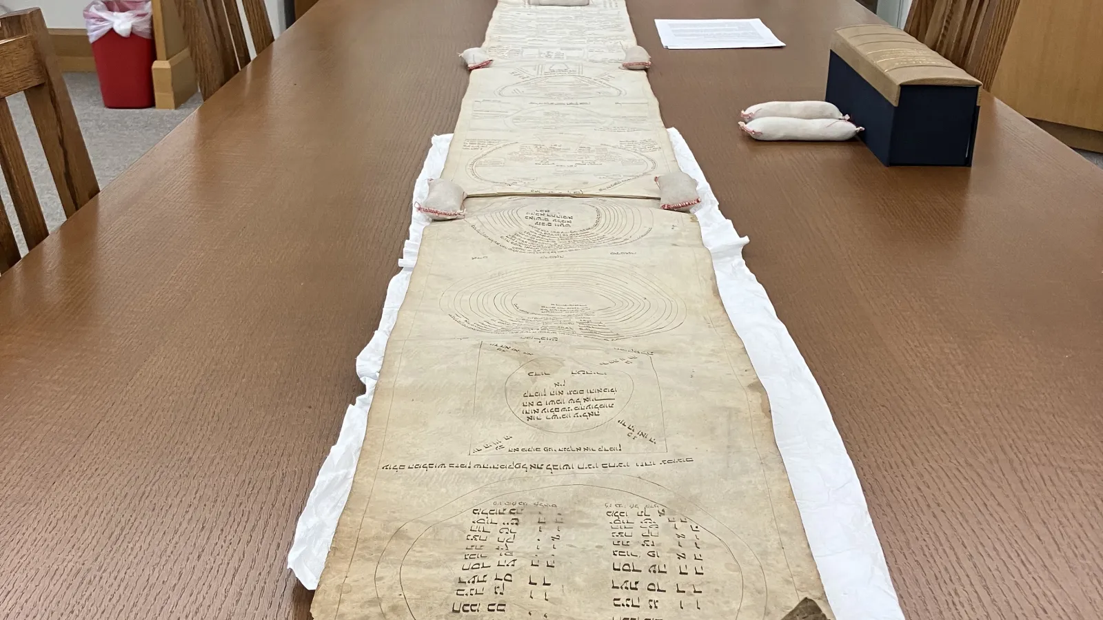 Professor Yossi Galron with the Scroll of Trees