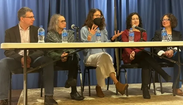 left to right, Professors Ori Yehudai, Lucia Costigan, Robin Judd, Naomi Brenner, and Hannah Kosstrin