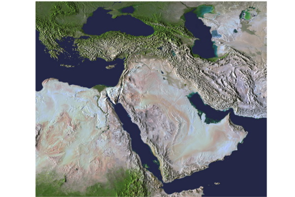 satellite footage of Middle East
